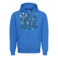 True Royal we wear blue for autism awareness Zipper Hoodie - MaliasSmallBusiness
