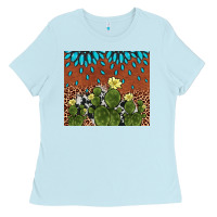 Baby Blue cactus gemstone Ladies Tee - AdoDesignShop