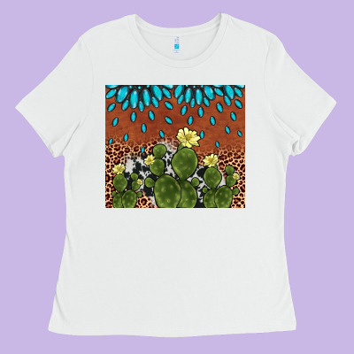 Cactus Gemstone Ladies Tee Designed By Adodesignshop
