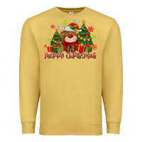 Antique Gold merry christmas reindeer Premium Sweatshirt - MaliasSmallBusiness