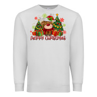 Dove Grey merry christmas reindeer Premium Sweatshirt - MaliasSmallBusiness