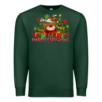 Merry Christmas Reindeer Premium Sweatshirt | Teevron