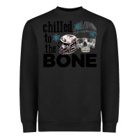 Black Chilled to the bone skull winter Heavyweight Sweatshirt - FaDigitalArtStudio