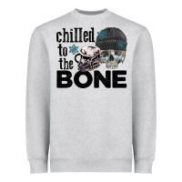 Heather Grey Chilled to the bone skull winter Heavyweight Sweatshirt - FaDigitalArtStudio