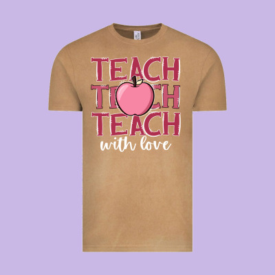 Teach With Love Vintage Tee Designed By Jahusdesignshop
