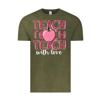Vintage Olive teach with love Vintage Tee - JahusDesignShop