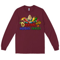 Burgundy hispanic heritage month Long Sleeve Tee - BundleAndBundleShop