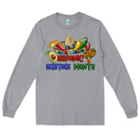 Heather Grey hispanic heritage month Long Sleeve Tee - BundleAndBundleShop