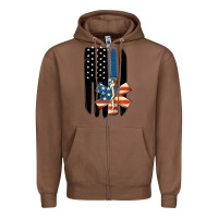 Chestnut ems american flag Zipper Hoodie - MaliasSmallBusiness