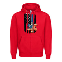 Red ems american flag Zipper Hoodie - MaliasSmallBusiness
