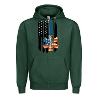 Sports Green ems american flag Zipper Hoodie - MaliasSmallBusiness