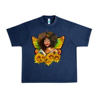 Navy butterfly afro woman juneteenth Urban Heavy Tee - AdoDesignShop