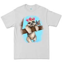 Dove Grey baby sloth Premium Tee - RanaPortraitStore