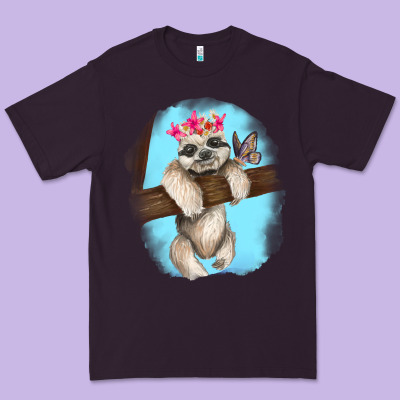 Baby Sloth Premium Tee Designed By Ranaportraitstore