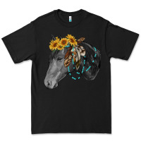 Black black and white western horse Premium Tee - RanaPortraitStore