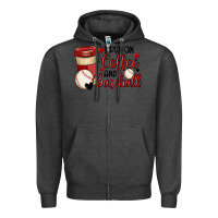 Charcoal Heather i run on coffee and baseball Zipper Hoodie - MaliasSmallBusiness