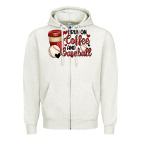 Oatmeal Heather i run on coffee and baseball Zipper Hoodie - MaliasSmallBusiness
