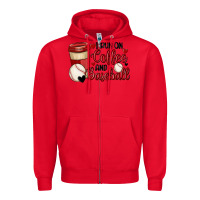 Red i run on coffee and baseball Zipper Hoodie - MaliasSmallBusiness