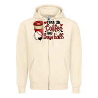 Sandshell i run on coffee and baseball Zipper Hoodie - MaliasSmallBusiness