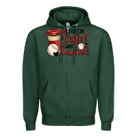 Sports Green i run on coffee and baseball Zipper Hoodie - MaliasSmallBusiness
