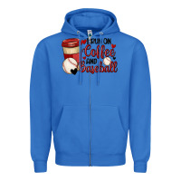 True Royal i run on coffee and baseball Zipper Hoodie - MaliasSmallBusiness
