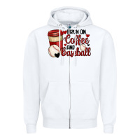 White i run on coffee and baseball Zipper Hoodie - MaliasSmallBusiness