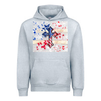 Heather Grey 4th of july flag cross Urban Hoodie - TumblerDesignByShophia