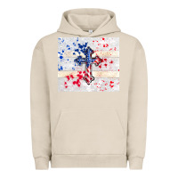 Pigment French Oak 4th of july flag cross Urban Hoodie - TumblerDesignByShophia