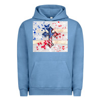 Pigment Pebble Blue 4th of july flag cross Urban Hoodie - TumblerDesignByShophia