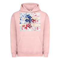 Pigment Salmon 4th of july flag cross Urban Hoodie - TumblerDesignByShophia
