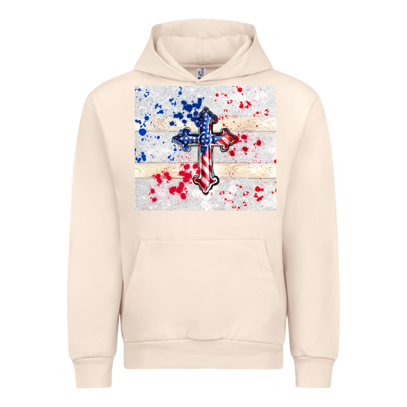 4th Of July Flag Cross Urban Hoodie by TumblerDesignByShophia | Teevron