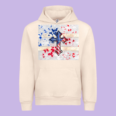 4th Of July Flag Cross Urban Hoodie Designed By Tumblerdesignbyshophia