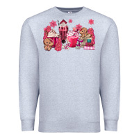 Heather Grey pink gingerbread coffee Premium Sweatshirt - MaliasSmallBusiness