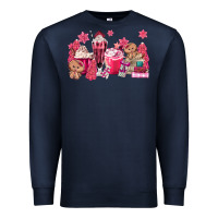 Navy pink gingerbread coffee Premium Sweatshirt - MaliasSmallBusiness