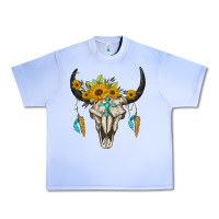 Grape Ice bull skull western Urban Heavy Tee - BarkalooDesign