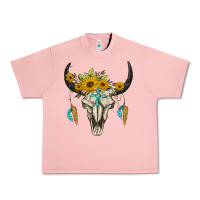 Salmon bull skull western Urban Heavy Tee - BarkalooDesign