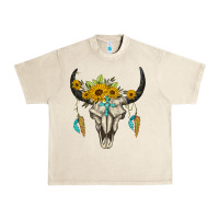 Sandshell bull skull western Urban Heavy Tee - BarkalooDesign