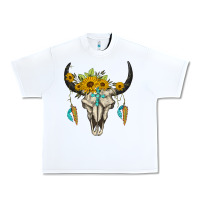 White bull skull western Urban Heavy Tee - BarkalooDesign