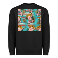 Turquoise Baby Pig Seamless Pattern Heavyweight Sweatshirt | Teevron