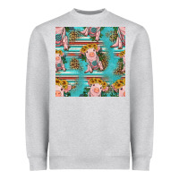 Heather Grey turquoise baby pig seamless pattern Heavyweight Sweatshirt - HRA Design Shop