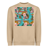 Mushroom turquoise baby pig seamless pattern Heavyweight Sweatshirt - HRA Design Shop