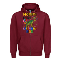 Burgundy mommy of the birthday boy Zipper Hoodie - MaliasSmallBusiness