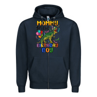 Navy mommy of the birthday boy Zipper Hoodie - MaliasSmallBusiness