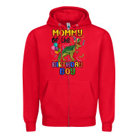 Red mommy of the birthday boy Zipper Hoodie - MaliasSmallBusiness