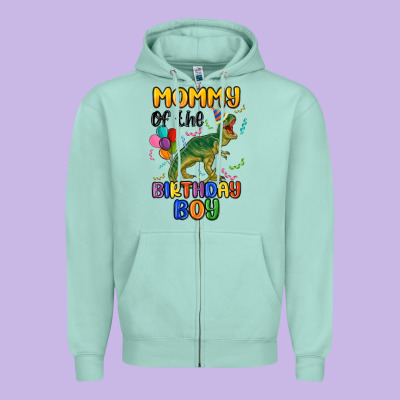 Mommy Of The Birthday Boy Zipper Hoodie Designed By Maliassmallbusiness
