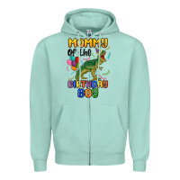 Seafoam mommy of the birthday boy Zipper Hoodie - MaliasSmallBusiness