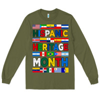 Army Green hispanic haritage month flags Long Sleeve Tee - BundleAndBundleShop