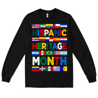 Black hispanic haritage month flags Long Sleeve Tee - BundleAndBundleShop