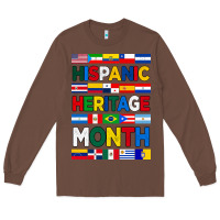 Chestnut hispanic haritage month flags Long Sleeve Tee - BundleAndBundleShop