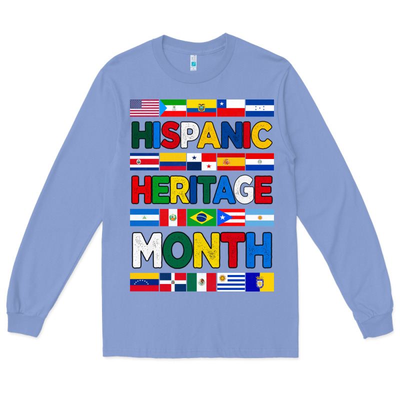 Hispanic Haritage Month Flags Long Sleeve Tee by BundleAndBundleShop | Teevron